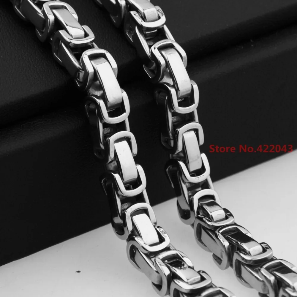 

Cool Modal Casual 5/6/8mm Byzantine Stainless Steel Braided Chain Bracelet Necklaces Silver Polished Charm Mens Jewelry 7-40"