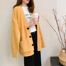 Модные женские свитера, осень, плюс размер, повседневный однотонный кардиган, женский свитер, Модная элегантная верхняя одежда с карманами