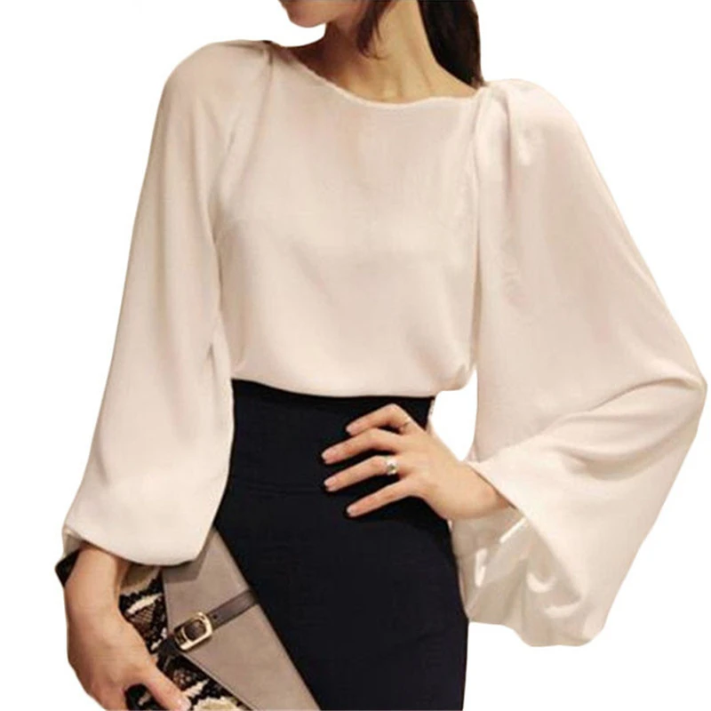 chiffon puff sleeve blouse
