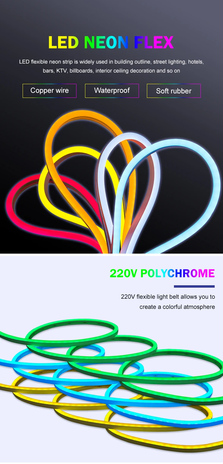 New produce outdoor decoration SMD 2835 220v IP65 waterproof led neon flex light