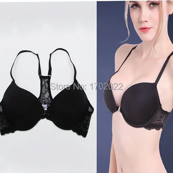 

2015 New Brand Women Fashion Thin Bras Girl's Front Closure Sexy Lace Y Style Back Smooth Surface Cindy color Push up Underwear