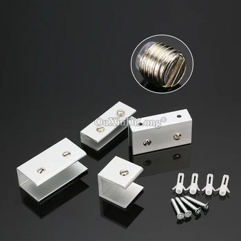 

Wholesale 200PCS Aluminium Alloy Glass Clamps Clips Glass Wooden Board Shelf Holder Support Brackets Connectors for 6~20mm Glass