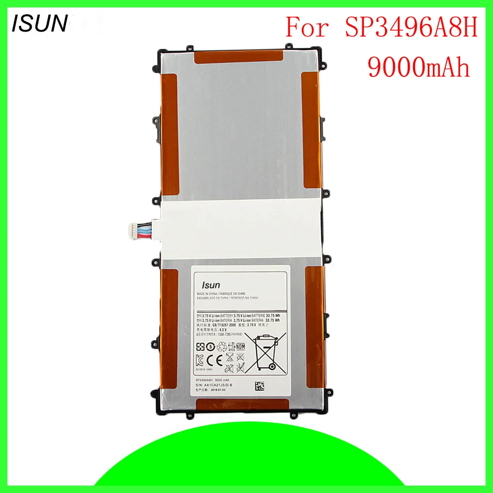 ISUN 2 шт./лот батарея для Samsung Google Nexus 10 GT P8110 HA32ARB SP3496A8H планшет Замена батареи