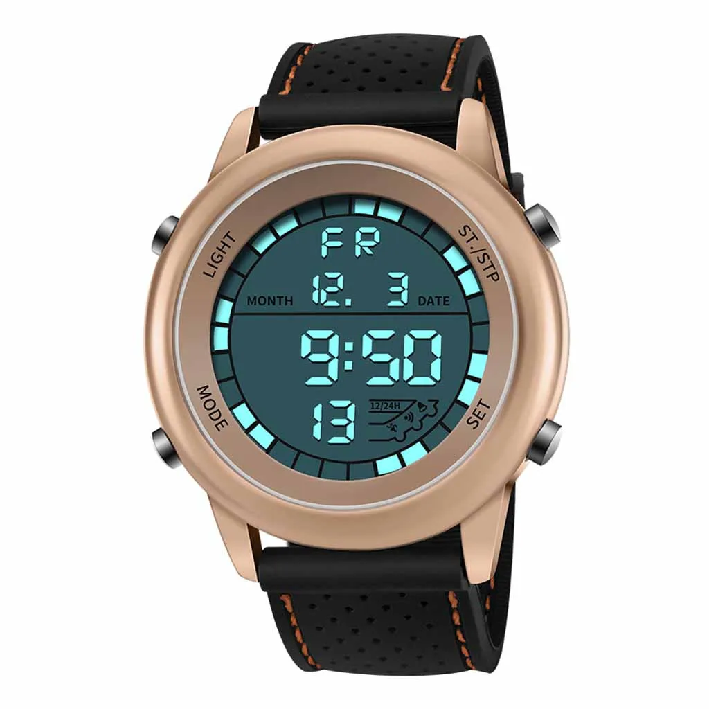 Men Electronic Wrist Watches Waterproof Dual Display Analog Digital LED sport watch Electronic digital Watch gifts Men's wrist - Цвет: E