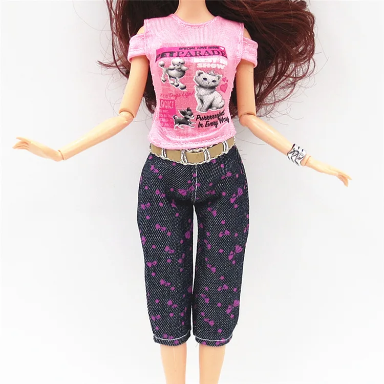 Мульти-Стили кукла ручной работы модный наряд короткое платье мультфильм рубашка милые брюки кукла аксессуары Одежда для куклы
