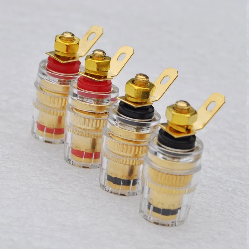 4pcs/lot 300 Pure Copper Binding Post Antioxidation Crystal Audio