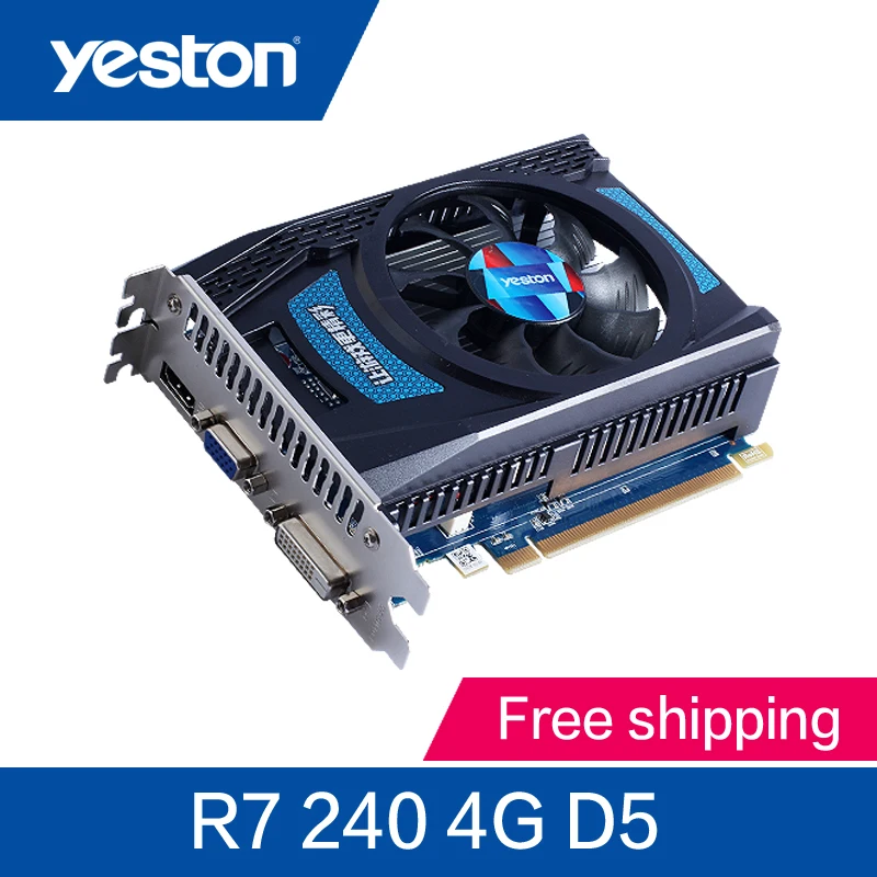Yeston Radeon R7 240 4 ГБ GDDR5 PCI Express 3.0 Видео игровой видеокарты 2 года гарантии | Компьютеры