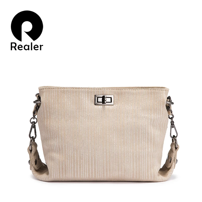 REALER, натуральная кожа, женская сумка через плечо, сумка для дам, повседневная сумка, известный бренд, женские сумки через плечо, Большая вместительная упаковка