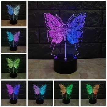 

Novelty 3D Lamp Mixcolor Butteryfly USB Night Light Mood insect Kid Toys RGB LED Lighting Bulb kids toys Touch Double color home