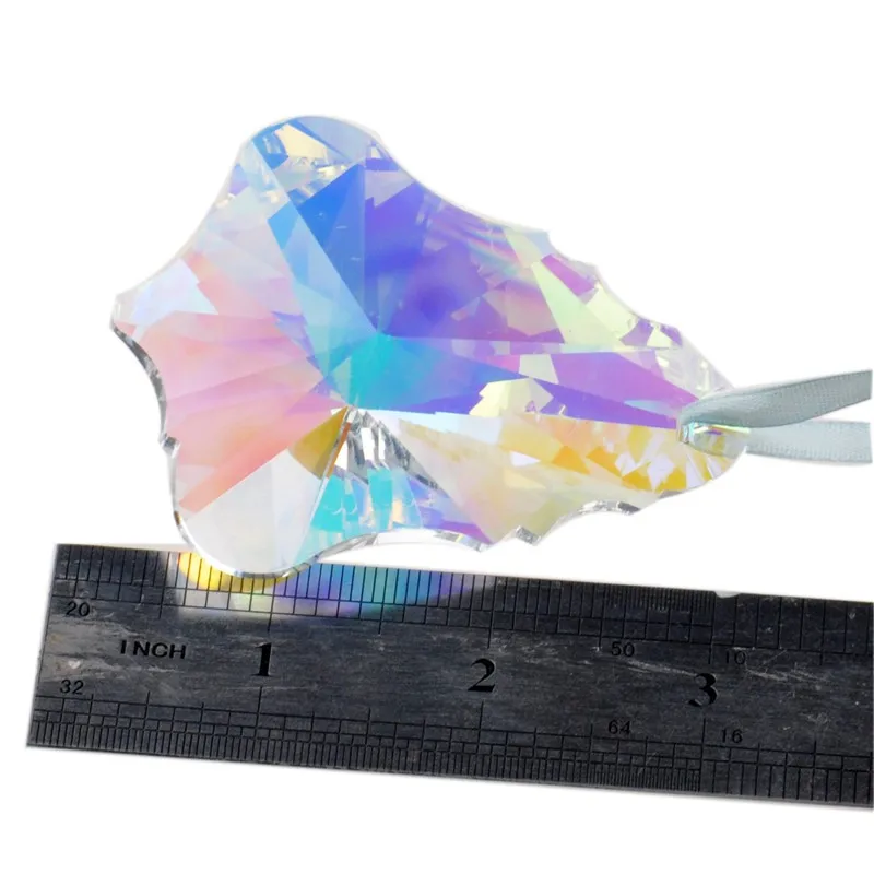 76mm Colorful Maple Leaf Glass Crystal Prisms Suncatcher Chandeliers Parts Garland Chakra Spectra Lustres Lamp Hang Drops Decor (4)