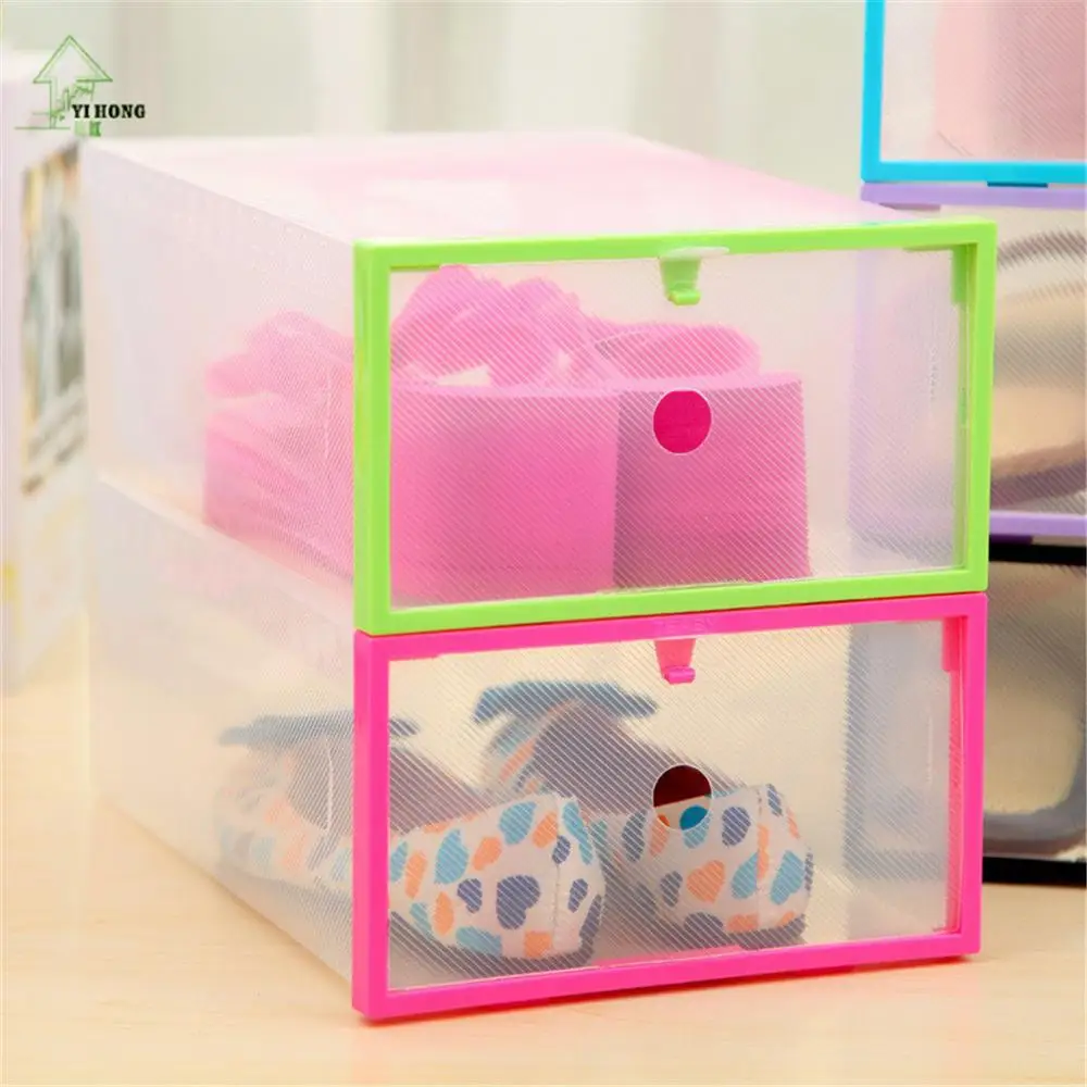 يي هونغ diy البلاستيك السميك حذاء مربع تخزين مربع المنزل منظم درج تكويم طوي التخزين درج رفوف A1058c