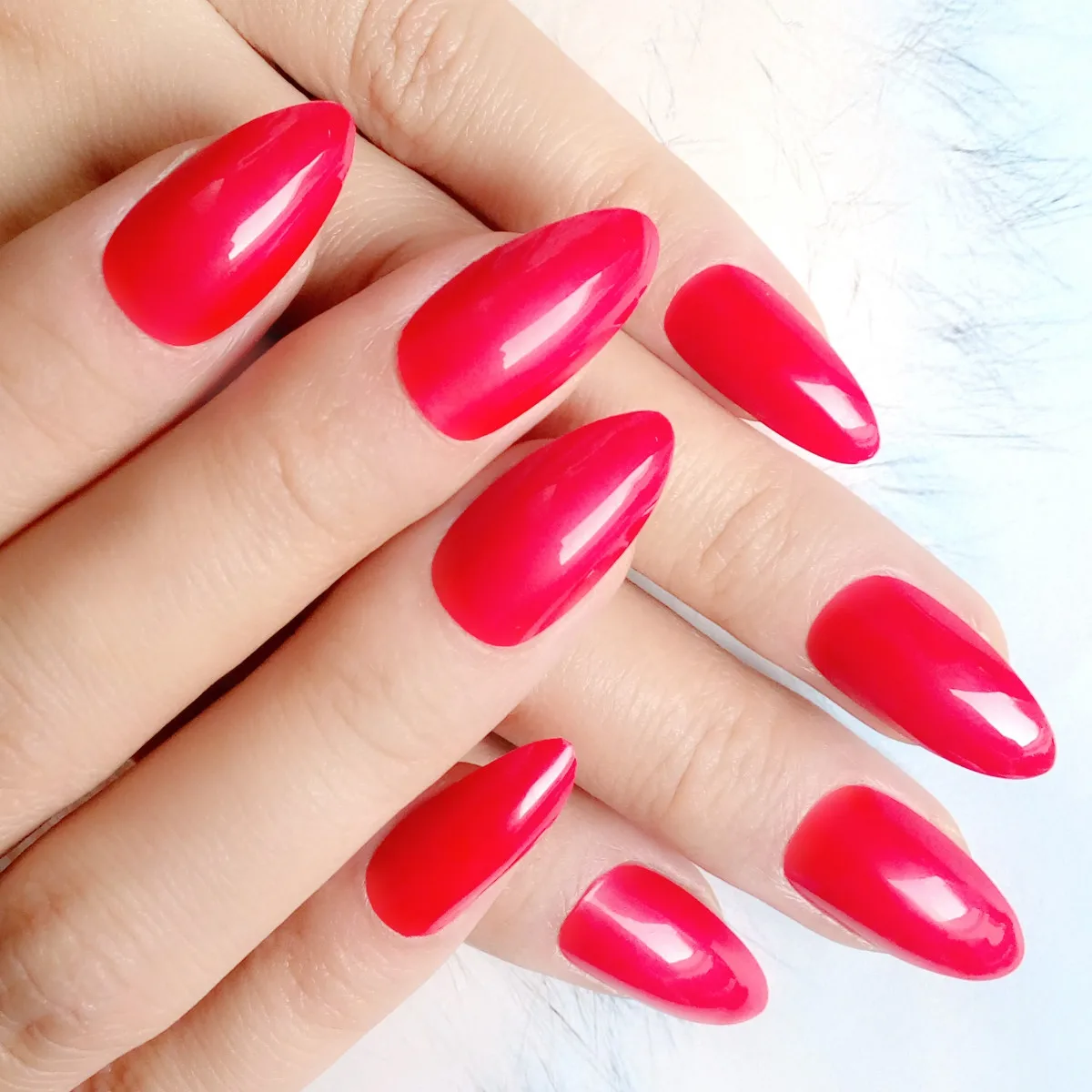 Y Red False Nails Pointed Shape Fake Short Stiletto Y Red False Nails Pointed Shape Fake Short Stiletto Tips Full Cover Diy Manicure Material P63e In From Beauty Health On