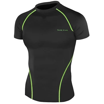 

New Premium Take Five Men's Compression Under Base Layer Top Tight Short Sleeve -051-