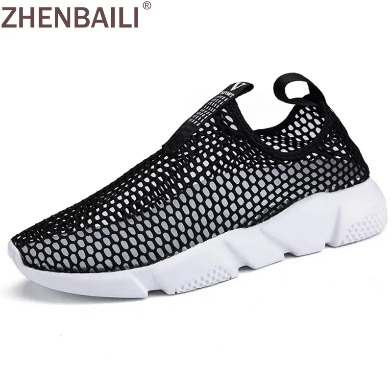 

ZHENBAILI Summer Breathable Mesh Flat Platform Shoes 2019 Women Sneakers Slip On Ladies Heighten Casual Walking Shoes Woman