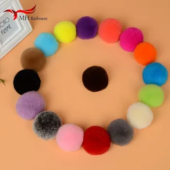 

Handmade products real rex rabbit fur grass ball diameter 5/6/8cm hair ball key ring mobile phone shell diy accessories