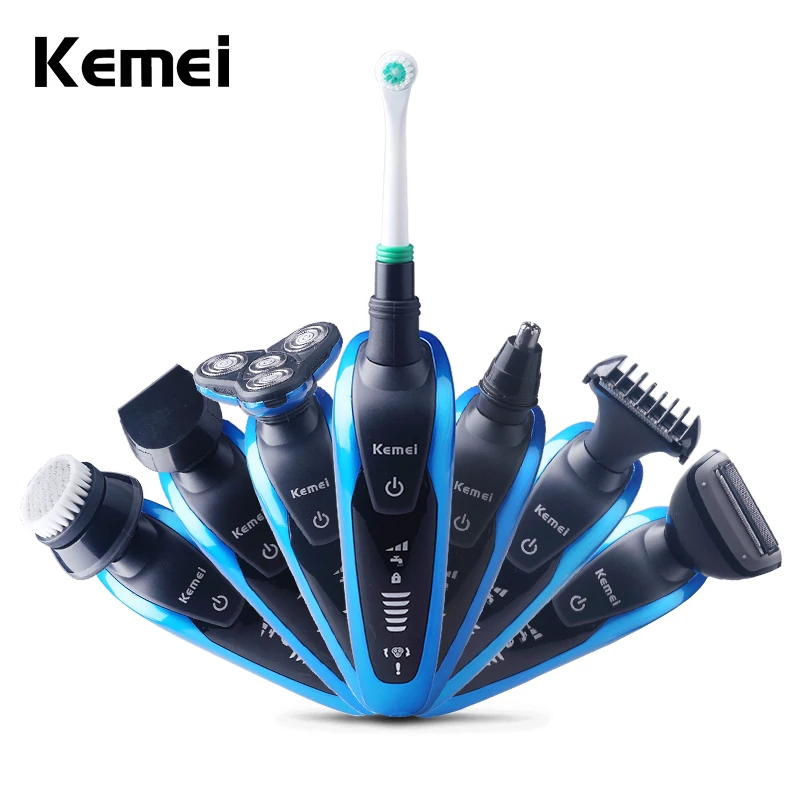 

Keimei Multi Waterproof IPX4 Electric Shaver Triple Blade 7 in 1 Electric Shaving Razors Men Face Care 3D Men Shaver 220V