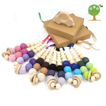 6 colors Grey pink coffee green lilac 20mm crochet beads Organic Teething necklace, Breastfeeding Nursing mom necklace EN25