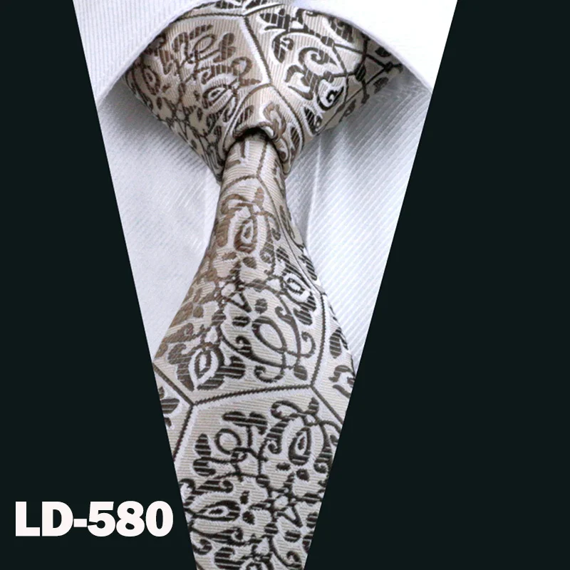 LD-580 29 Colors Classic Red Wedding Ties For Men Gifts Party Fashion Designer Gold Teal Solid Silk Men Neckties 8.5cm Dropshipping Tie - Цвет: LD-580