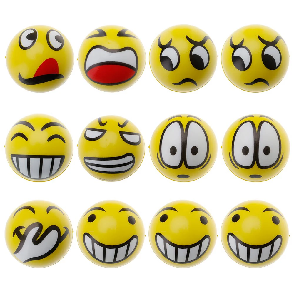 

12Pcs Soft Fun Face Balls Stress Relax Emotional Toys Office Holiday Gifts