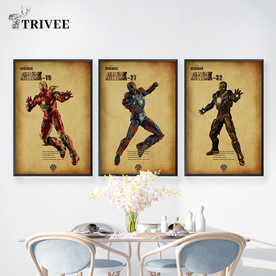 

Marvel Movies Print Canvas Poster Mark 29 Mark33 Super Heroes Wall Art Pictures Print Paintings For Unique Gift Home Decor