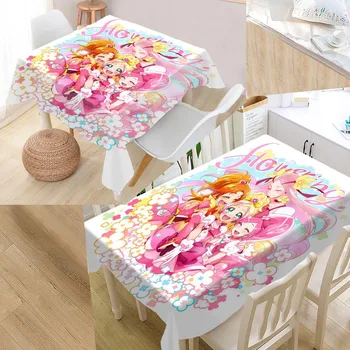 

Custom smile precure Pattern Tablecloth Waterproof Oilproof Rectangular Home Wedding Tablecloth Textiles