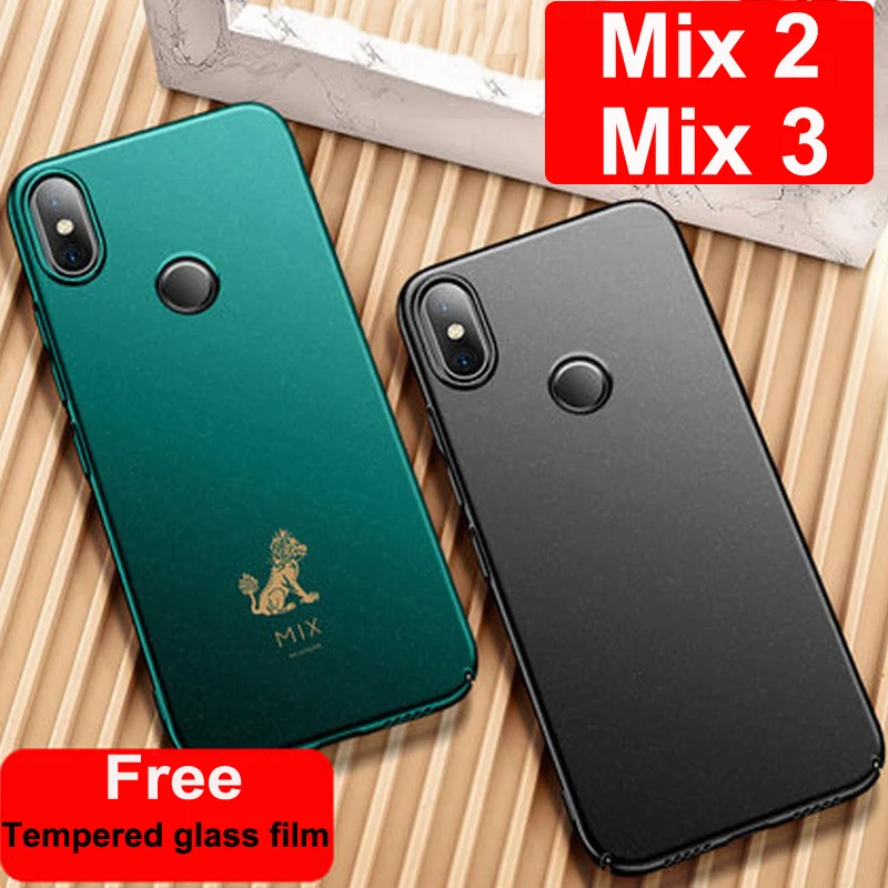 Зеленый чехол для xiaomi mi Mix 2 твердый матовый из поликарбоната с изображением зверя