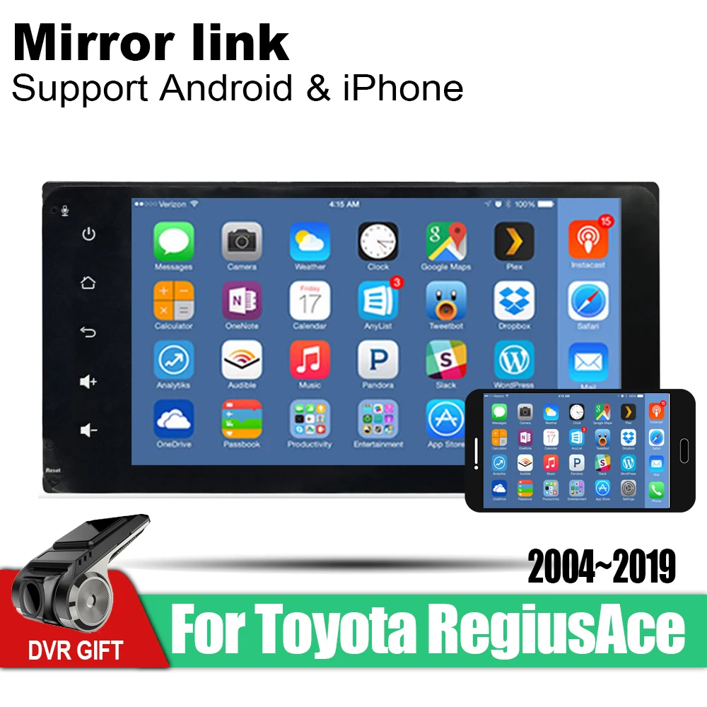 Discount ZaiXi Android Car 2 din multimedia GPS Navigation For Toyota RegiusAce 2004~2019 vedio stereo Radio audio wifi video map video 5