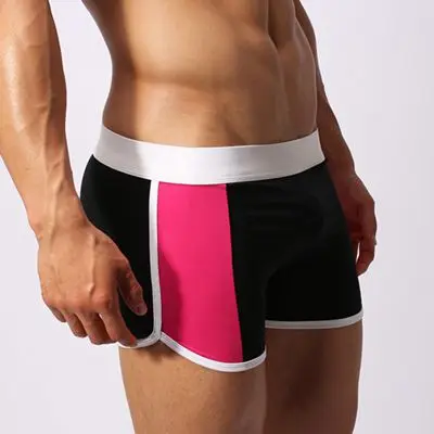 Комфортная сексуальная одежда для плавания мужские плавки с низкой посадкой нейлоновый мужской купальник брендовая качественная доска пляжные спортивные шорты-боксеры для плавания - Цвет: Черный