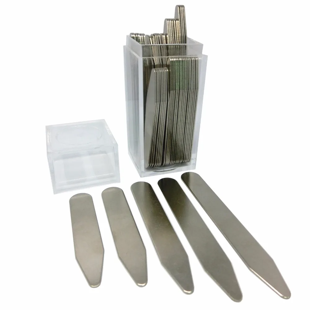 

SHANH ZUN 20 Pcs High Quality Stainless Steel Collar Stays with Clear or Black Plastic Box, 5 Sizes