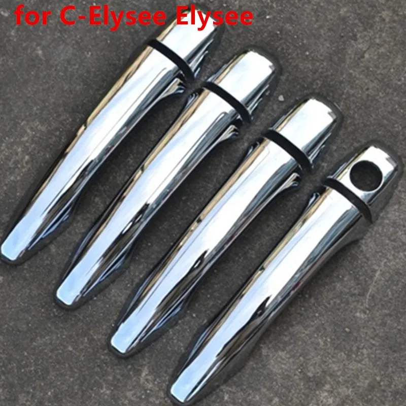 

Car styling ABS Chrome Door handle Protective covering Cover Trim For Citroen C-Elysee Elysee 2014-2018