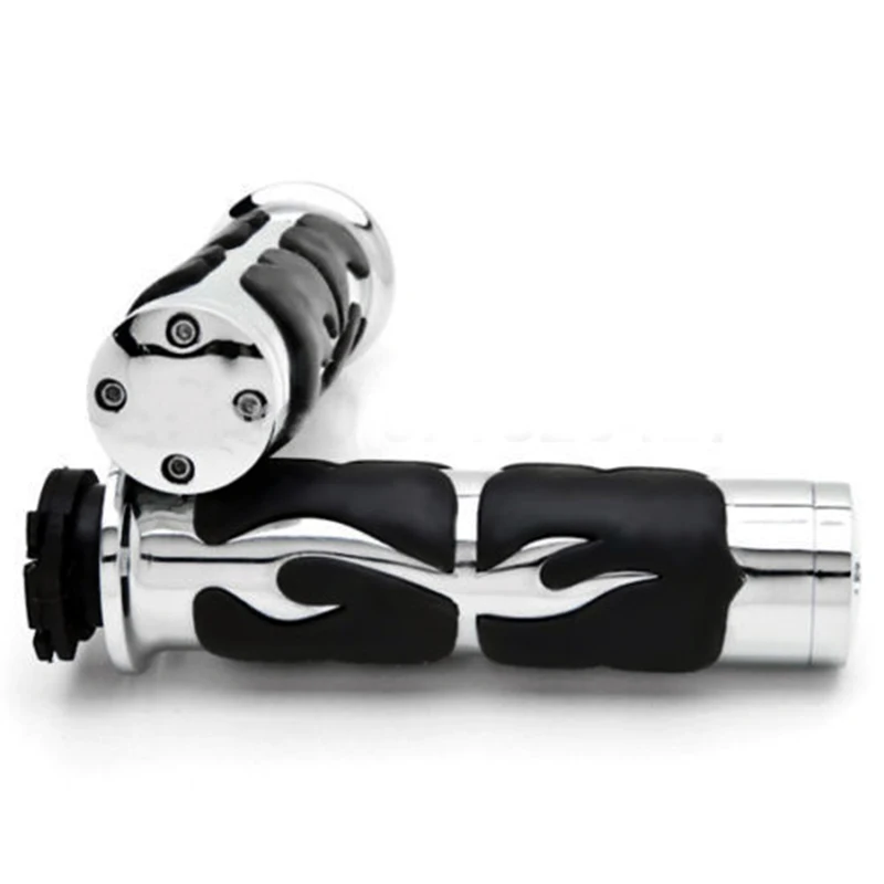 Nuoxintr 25mm Chrome Black Sharp Motorcycle Handle Bar Hand Grips for Harley Honda Shadow VT VTX1300 1800 Yamaha Suzuki Kawasaki