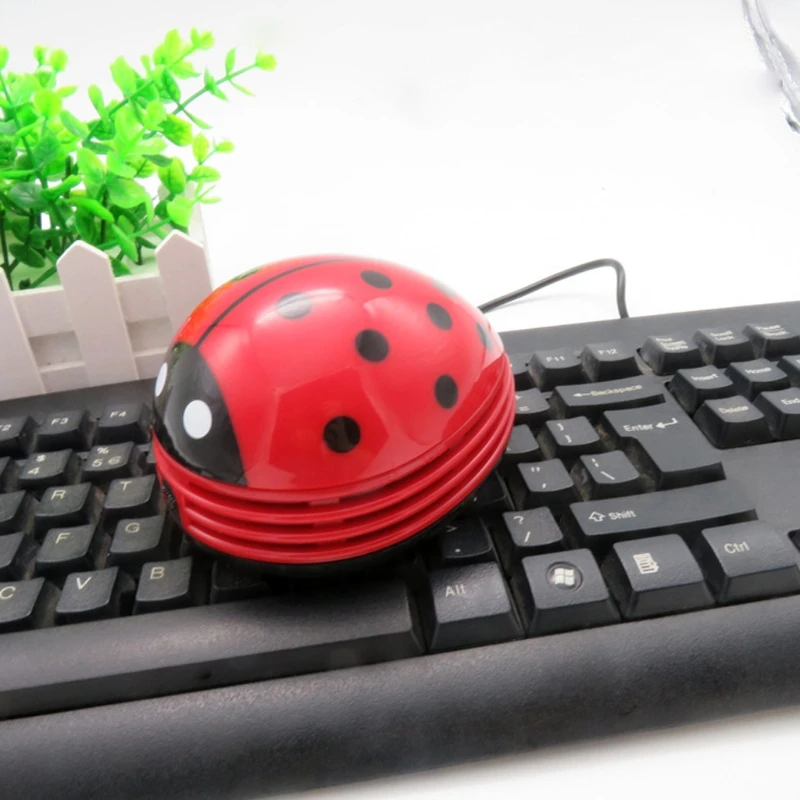 

Office Desktop Cleaner Mini Ladybug Desktop Coffee Table Vacuum Cleaner Dust Collector for Home Office