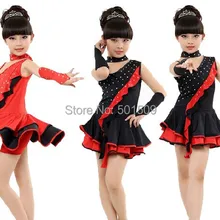 ; детское платье со стразами для латинских танцев; купальник с манжетами на рукавах и necklace ем