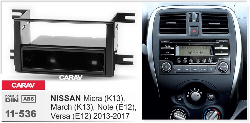 CARAV 11-536 автомобилей Радио Фризовая Панель для NISSAN Micra(K13) марта(K13) Примечание(E12) стерео Фризовая тире CD Обрезать Установка комплект