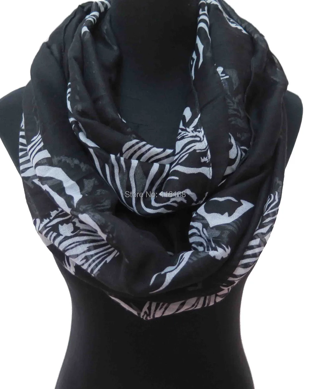 

Zebra Animal Print Women's Infinity Loop Scarf, Free Shipping