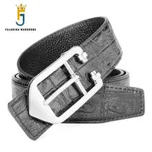 FAJARINA Unique Designe Quality Fashion Cowhide Genuine Leather Clasp Pattern Slide Buckle Belts for Men Belt Strap Jean LUFJ589