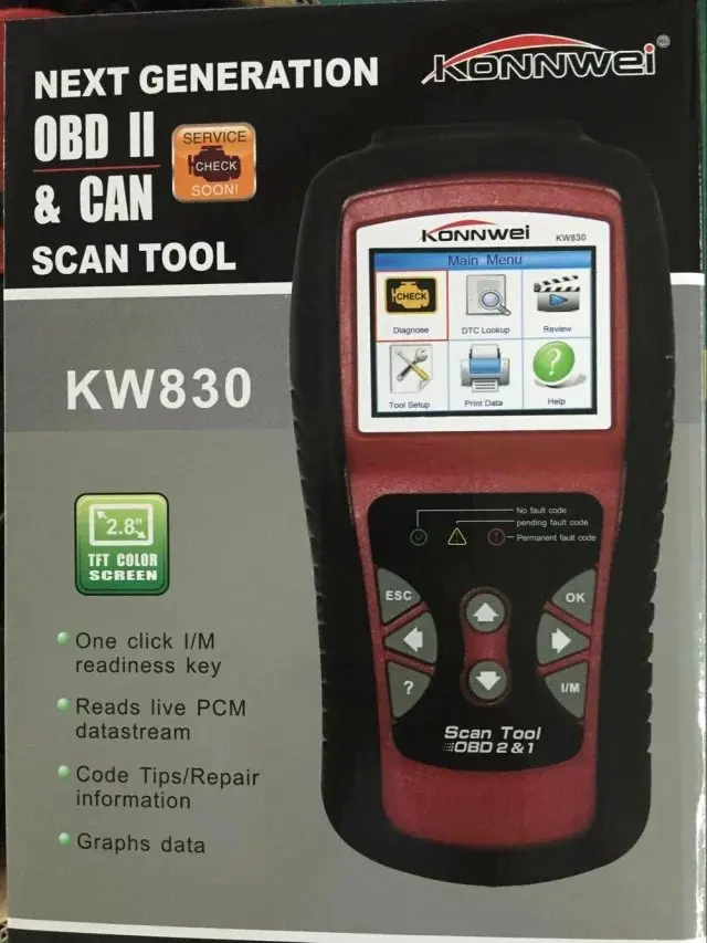 For KW830 EOBD OBDII Auto Scan Tool for Reading and Clearing Vehicle