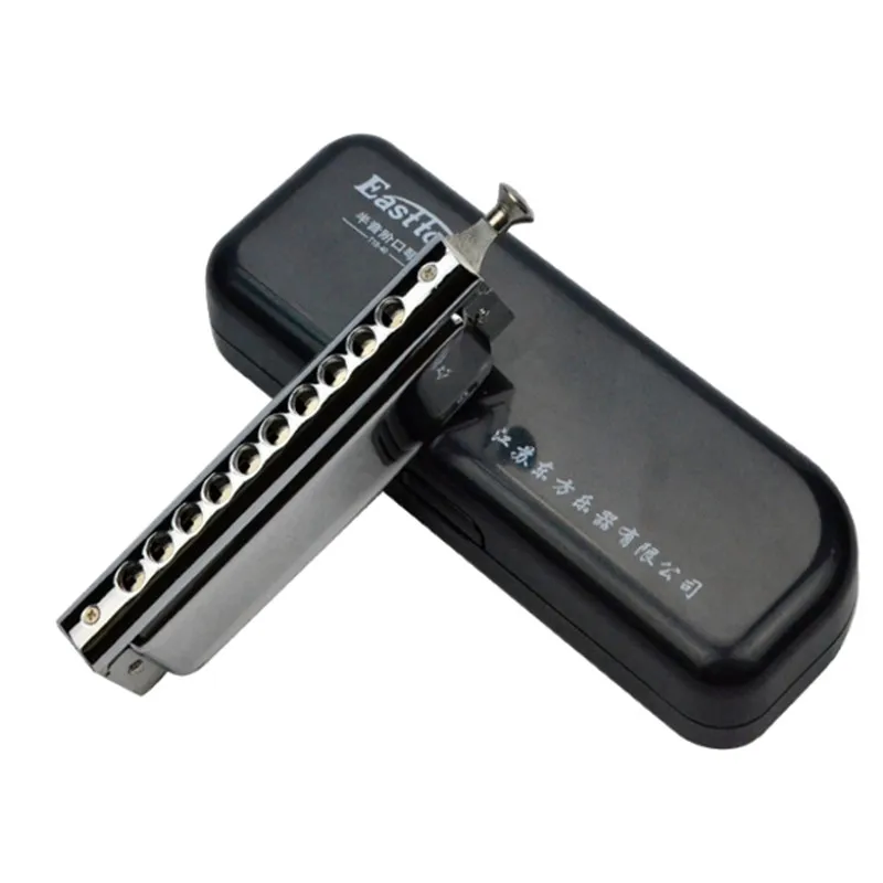 

Hot Sale Harmonica Easttop 10 Holes 40 Tones Advanced Chromatic Harmonica T10-40 With Box And Wipe Cloth For Present Gift