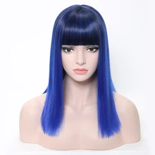 Rosa Star короткие прямые парики с челкой для женщин синтетические черные термостойкие волокна косплей костюм парик 3 цвета