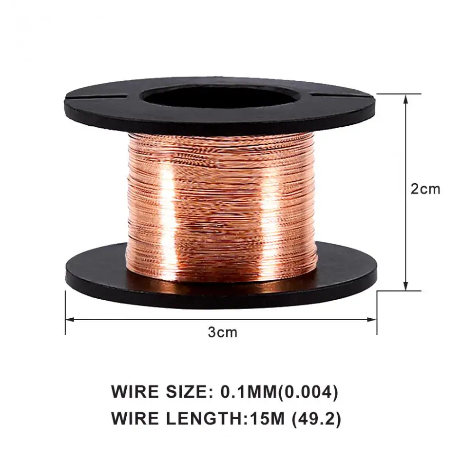 5 шт./лот 0,1 мм эмалированный провод медный обмоточный провод эмалированный ремонтный провод длиной 15 м