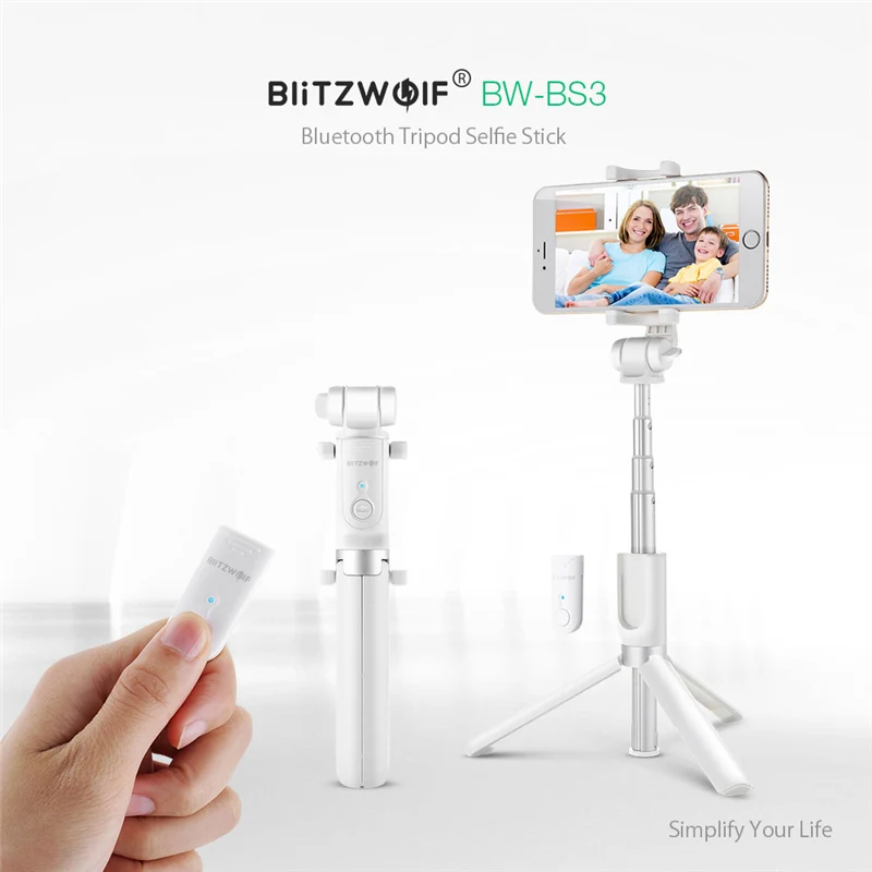 BlitzWolf 3 в 1 bluetooth пульт дистанционного управления штатив селфи палка выдвижной