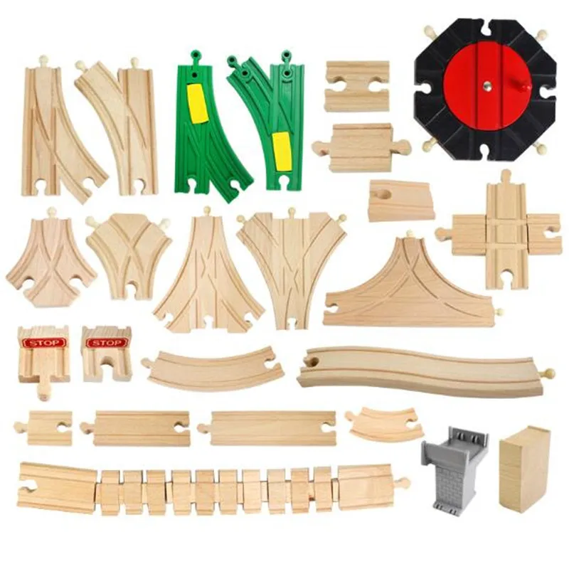 Wooden Railway Train Track Accessories Y Switch Junction Switching