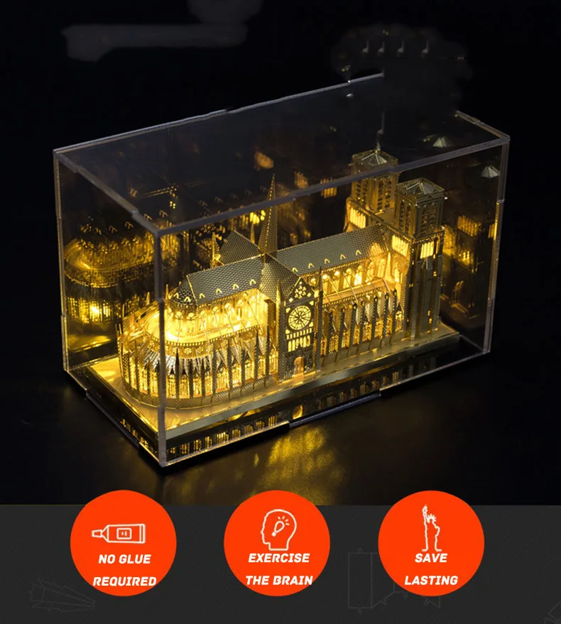 Piececool Нотр-Дам де Пари Сиднейский оперный дом Парижская башня 3D металлическая сборка архитектурная модель головоломка креативные детские игрушки