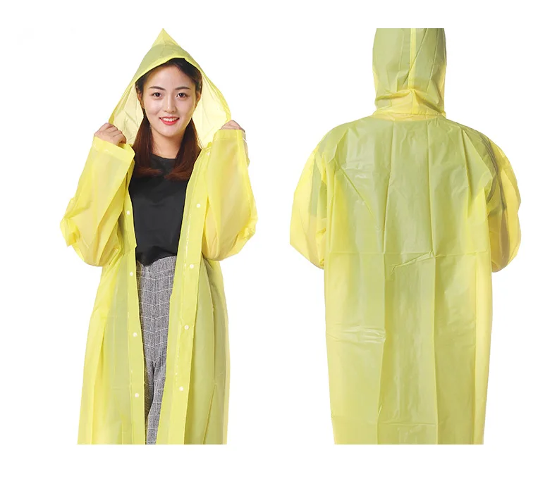 Многоразовый дождевик, модный дождевик, водонепроницаемый, для взрослых, непромокаемый, для мужчин, женщин, женщин, дождевик, пончо, плащ - Цвет: yellow