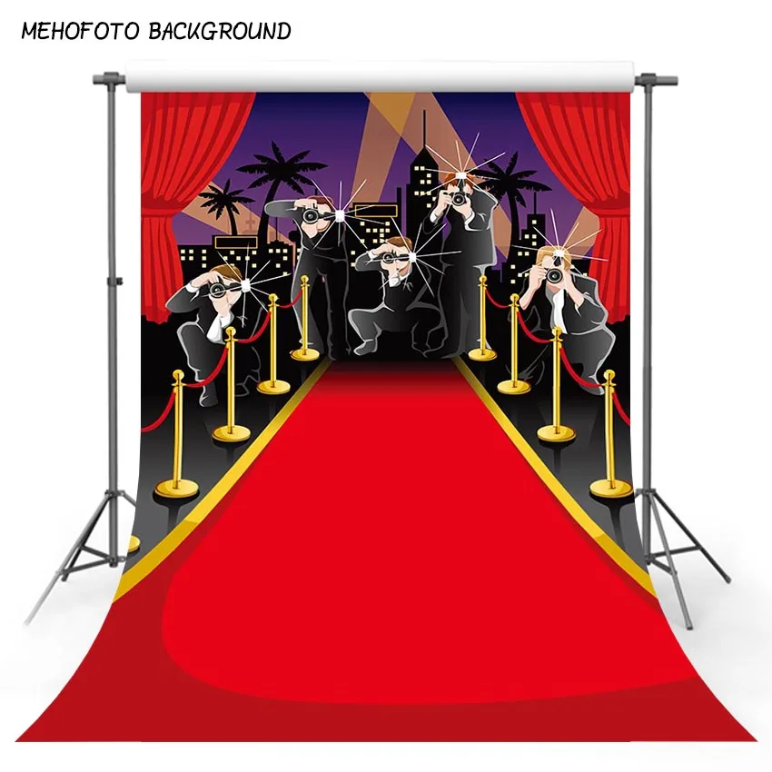 

MEHOFOTO photography backdrop Star red carpet glare center of Hollywood new background photocall customize for photo studio