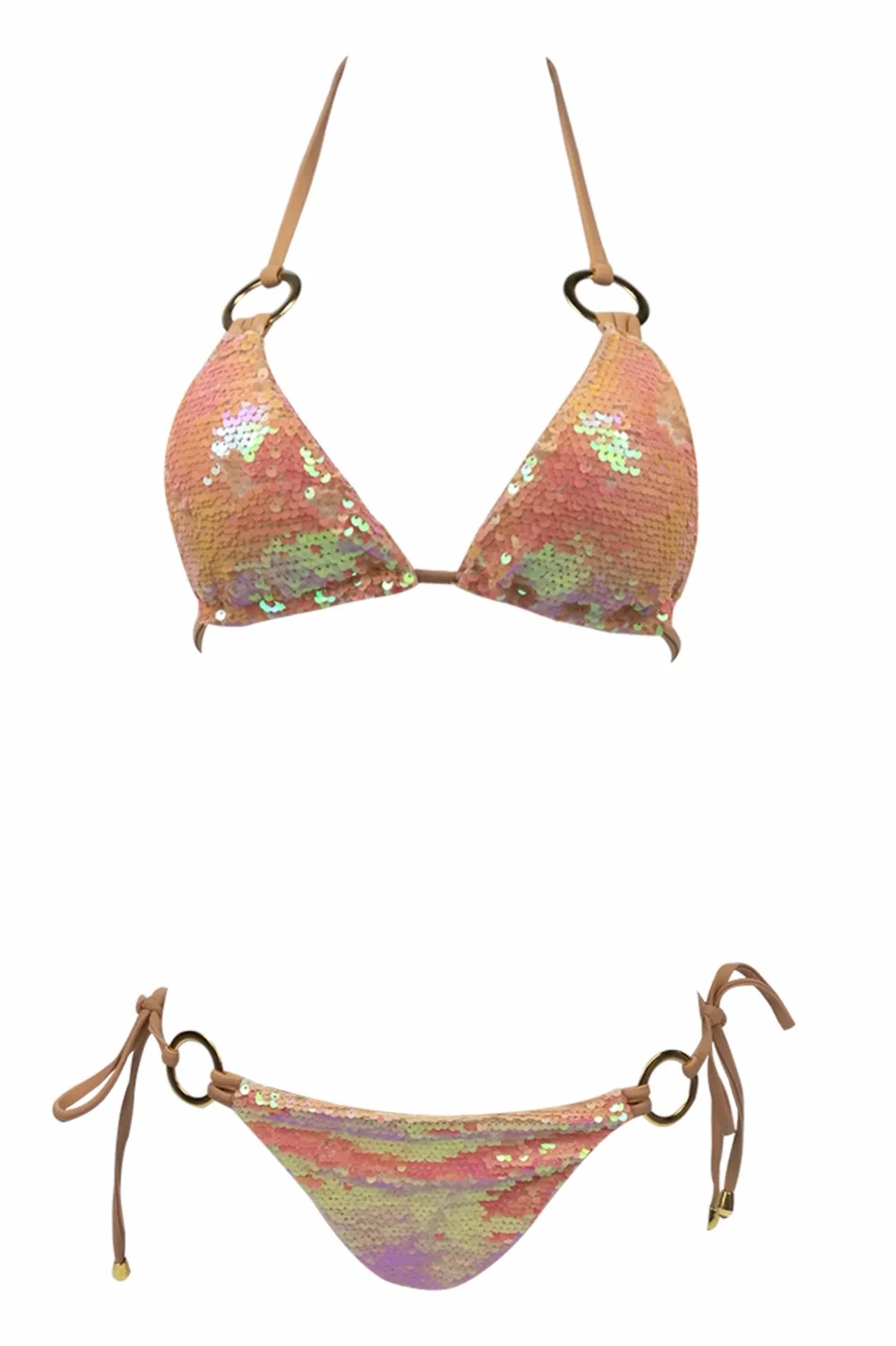 HTB1OWDIhnlYBeNjSszcq6zwhFXaq 2019 Hot Sell Bikini Set Women Sexy Low Waist Bathing Suit Simple Sequins Beach Brazilian Swimsuit Halter Bandage Swimwear