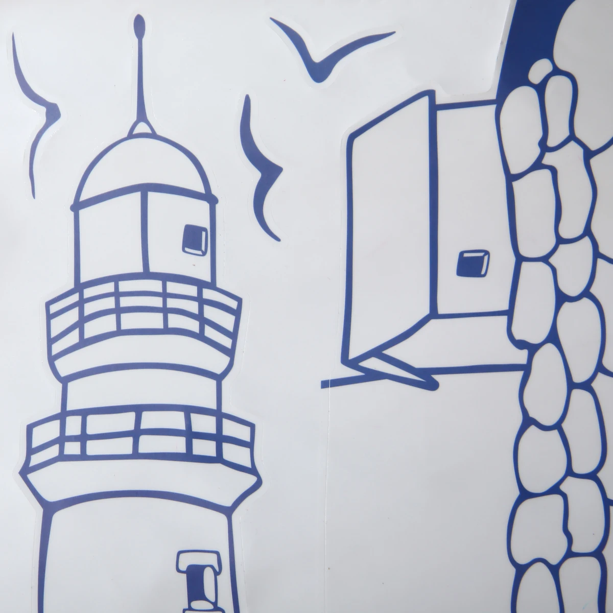 1pcs Removable Ocean Wall Sticker Lighthouse Birds Sailing Ship Wall Decals Art Wallpaper for Living Room Home Decoration Decal