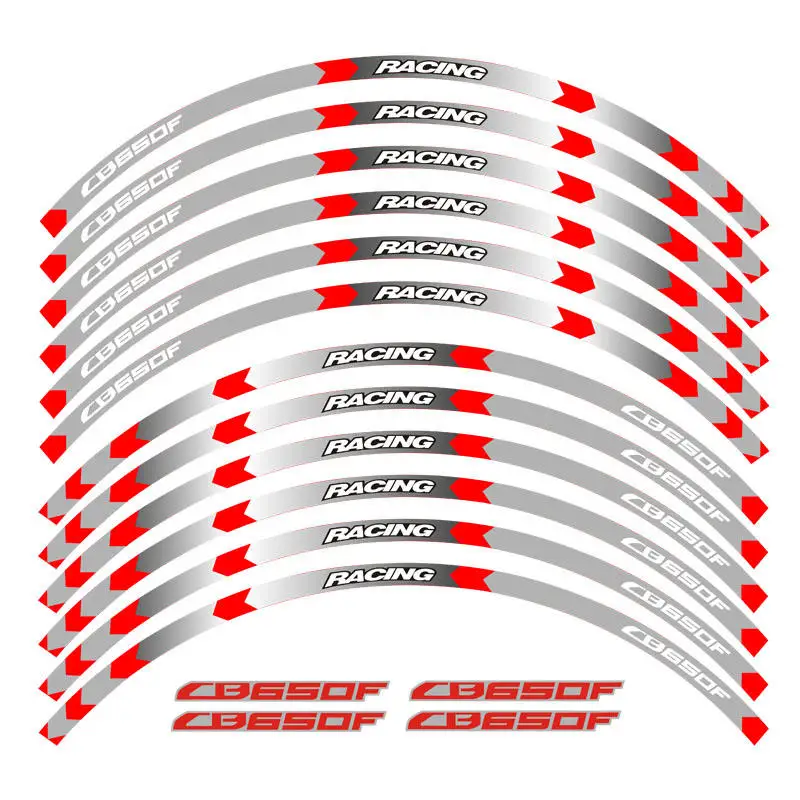 12-компонентный мотоцикла стикеры колеса модные декоративные стикеры в полоску Светоотражающая наклейка на обод для Honda CB650F