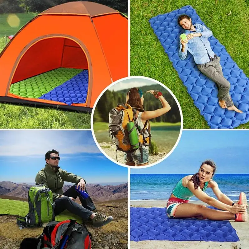خفيفة في الهواء الطلق نفخ فراش وسادة النوم التخييم حصيرة وسادة النوم فراش للتخييم التنزه شاطئ حصيرة
