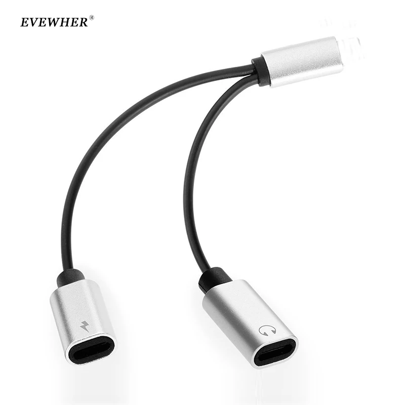 

2 in 1 Dual Jack Adapter Audio Charging Splitter Cable for iPhone X 8 7 Plus Earphone Headphones Converter For iOS